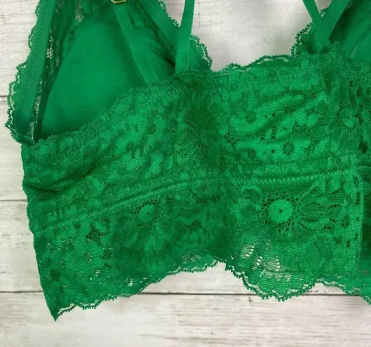 Aerie  Eyelash Lace Padded Bralette Green Size XL