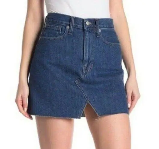 Madewell Women’s Rigid Denim A-Line Mini Skirt Cutout Edition 100% Cotton 26