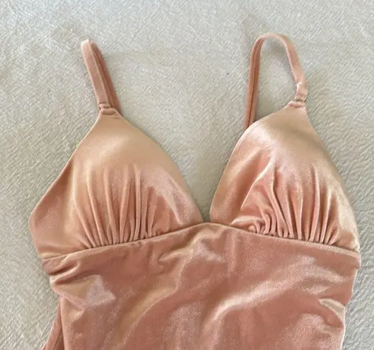 Robin Piccone Roxy Triangle One-piece Swimsuit, Blush Color, Size 8, $178