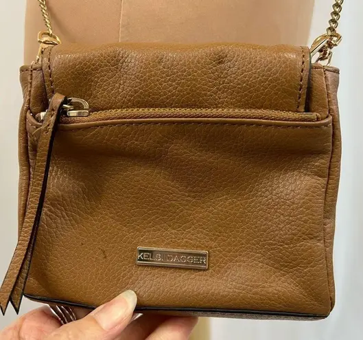 Kelsi Dagger Brown Leather Small Wallet Crossbody Handbag Purse