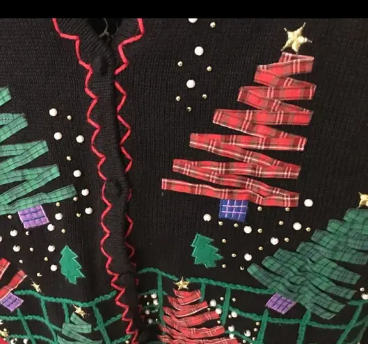 Rebecca Malone women’s beaded Christmas sweater size Large