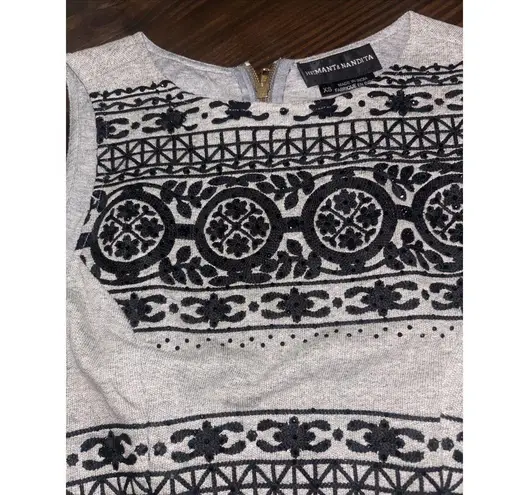 Hemant & Nandita Anthropologie XS Silk Skirt W/Embellished Cotton Bodice