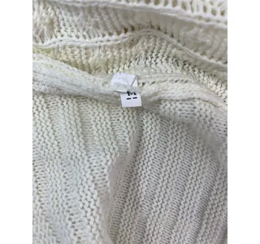 Women's Knitted Open Back Turtle Neck Sweater White Size M