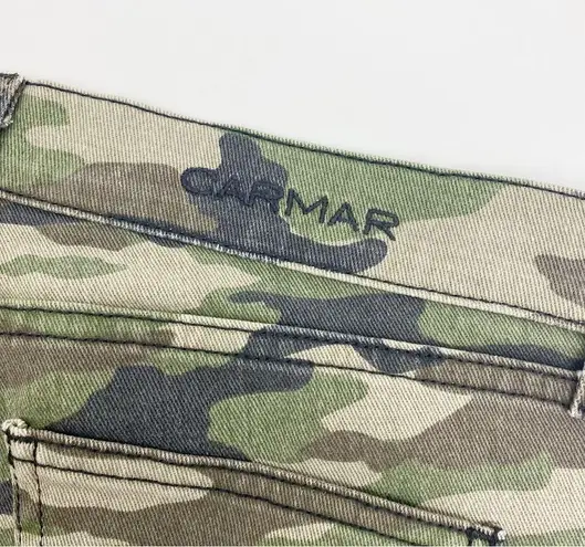 Carmar X LF Camo Camouflage Cropped Raw Frayed Hem Denim Jeans Green Size 28