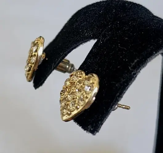 Gold Cuban Link Chain Neckace Bracelet Set with Toggle Clasp Heart Pendants Set