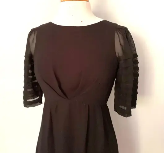 Max and Cleo Little Black Dress Short Sheer Sleeves