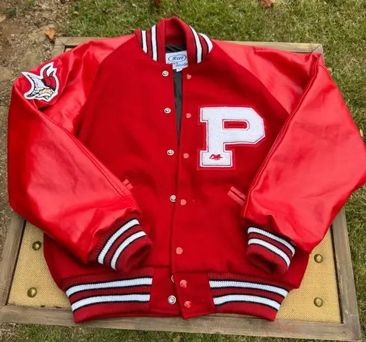 🆕NEFF Varsity Wool Jacket Red fully Lined Snap Closure With the patch P