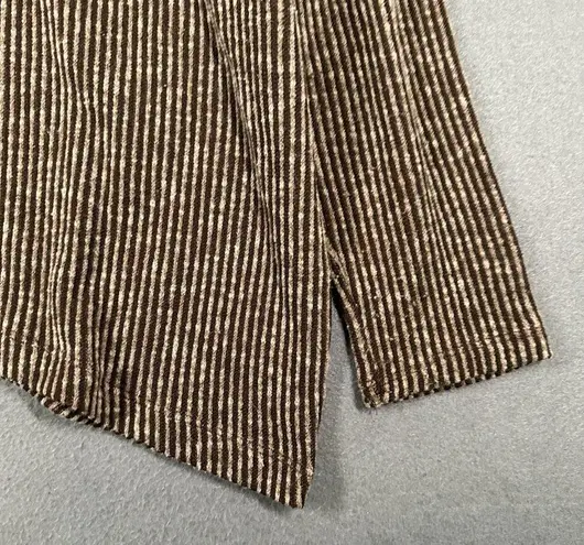 Clara Sun Woo Sweater Womens Medium Turtleneck Ribbed Stretch Pullover USA Made Brown