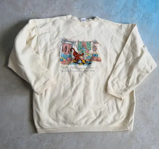 THE DISNEY STORE Vintage What Is A Pooh Winnie the Pooh Sweatshirt Size Large Yellow