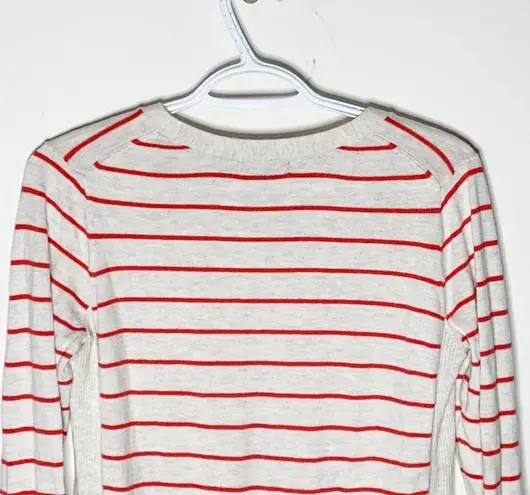 Gap Factory striped V neck sweater size S Red