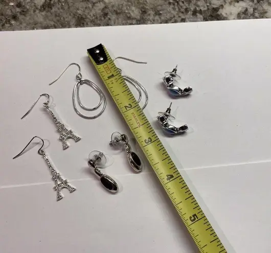 Lot Of 4 Costume Jewelry Pierced Earrings Mostly Dangle Mix