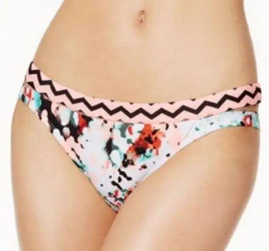 Hula Honey Contrast Pink Bikini Bottom Cut out XL