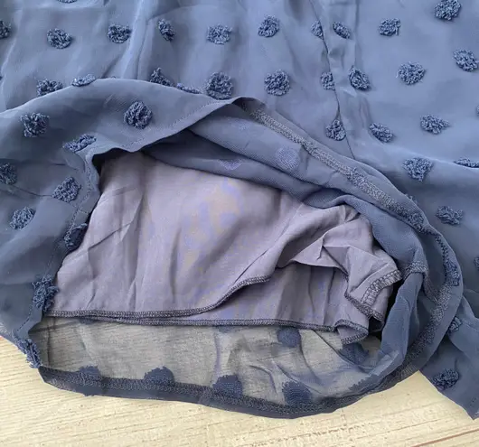 BTFBM new with tags fully lined v-cut short sleeve romper w/fabric appliqués navy blue sz L