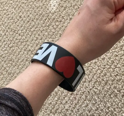 I Love Dogs Throwback Y2K Thick Plastic Wristband Bracelet Indie Sleaze 2010 Black