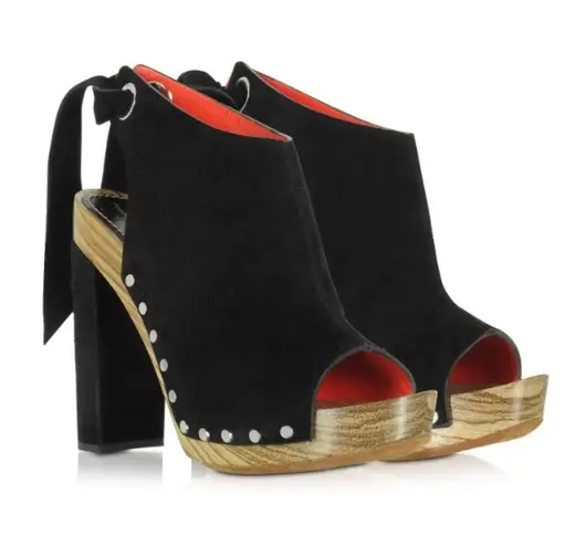 Proenza Schouler Black Suede Platform Sandal Sz7.5