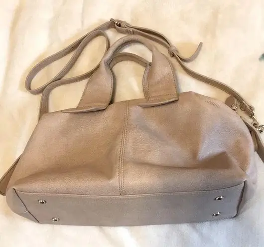 Moda Luxe Beige Satchel Crossbody Bag Purse