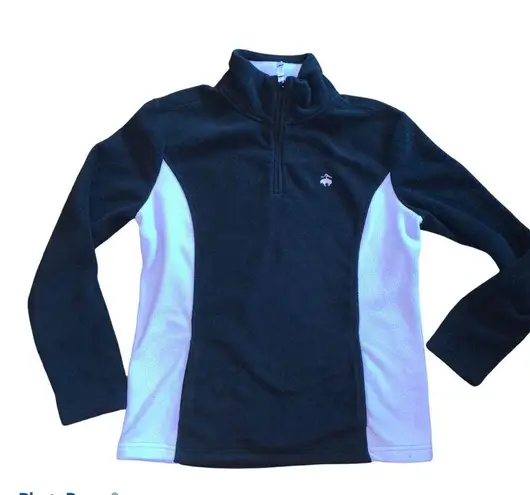 Brooks Brothers 346 Black 1/4 Zip Fleece Pullover