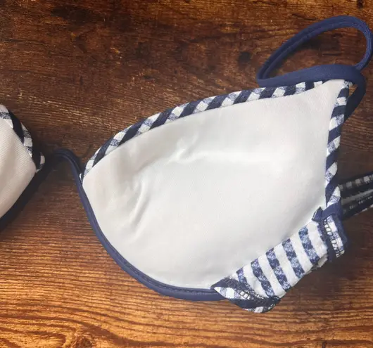 Sirena Vintage Blue & White Gingham Underwire Padded Bikini Top