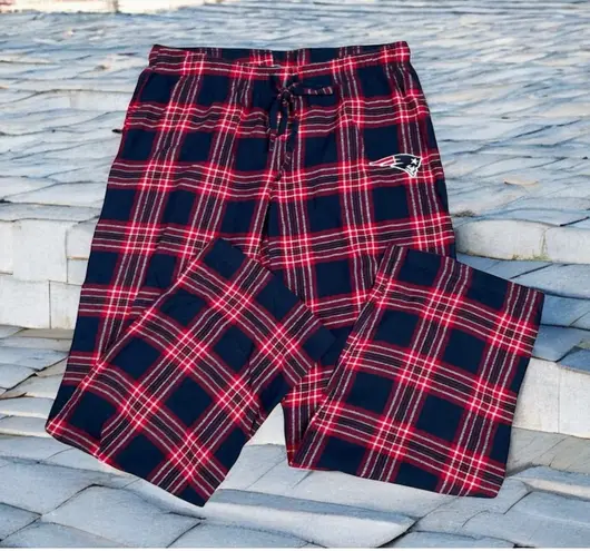 NFL Team Apparel New England Patriots Womens Medium Lounge Pajama Pants Sleep NFL Team Plaid Red