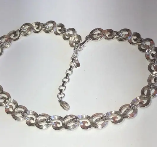 Monet  Vintage Silver Tone Link Necklace