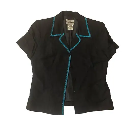 Plaza South Linen Blend Skirt Set Black Size 8