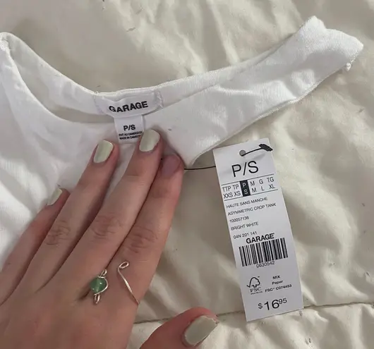 Garage White Crop Top