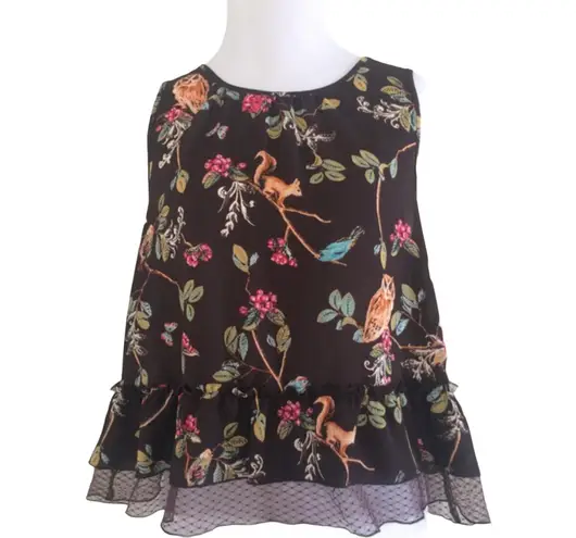 LC Lauren Conrad Brown Botanical Crop Top