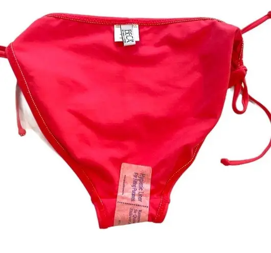 Becca Coral Adjustable Tie String Basic Fit Bikini Bottoms