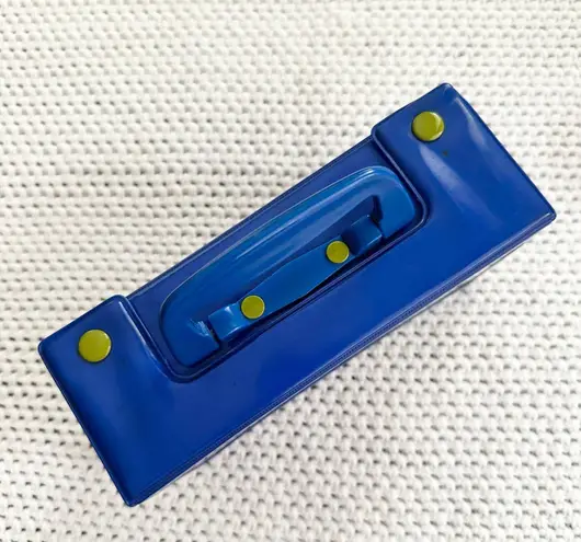 Pekkle Sanrio 95 Vintage Vinyl Window Case Handle Snap Closure Collapsible Blue