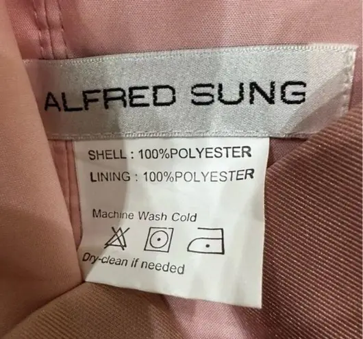 Alfred Sung NWT Strapless Notch Satin Twill Maxi Dress Pockets 2 Toasted Sugar