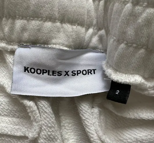The Kooples Sweatpants x Sport Ecru Joggers Stretch Waist Logo Trim 2