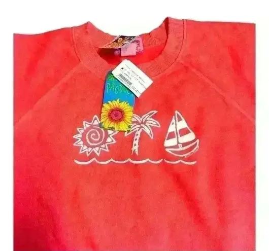 Fresh Produce NWT Vintage Sweatshirt Long Sleeve Graphic orange Tropical S