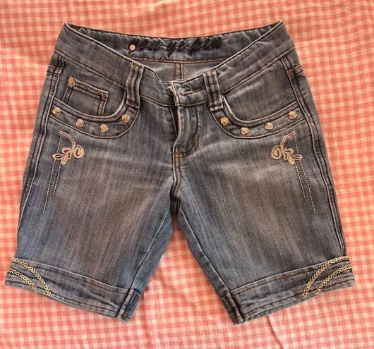 Low Waisted Y2k Denim Shorts◡̈ Blue Size XS