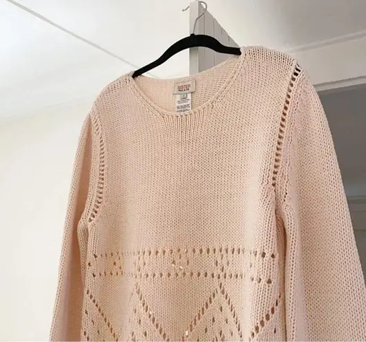 Paul & Joe Sister Bernie Chunky Knit Eyelet Sweater Size 2 Pink