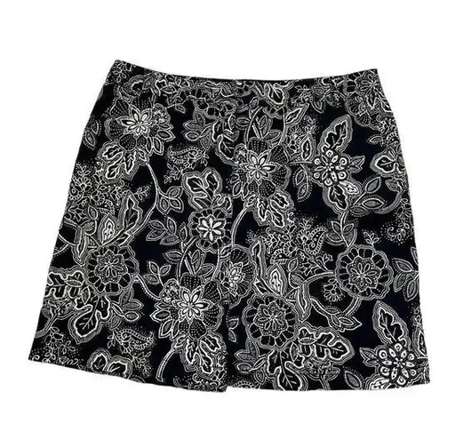Karen Scott Women Size 14 Skirt Shorts Blue Paisley 28-189