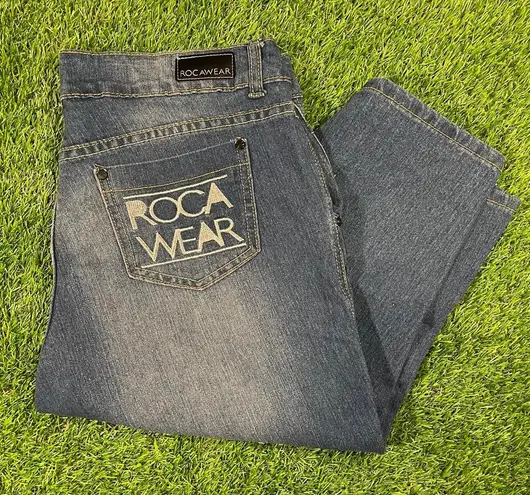 Rocawear Women's Blue and Navy Capri Jean Shorts (14)