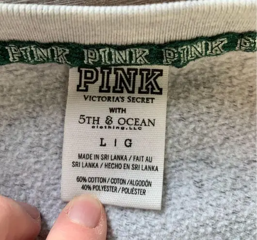 Pink with 5th & Ocean Gray Spartan Spirit 1855 Crewneck Sweatshirt L Size undefined