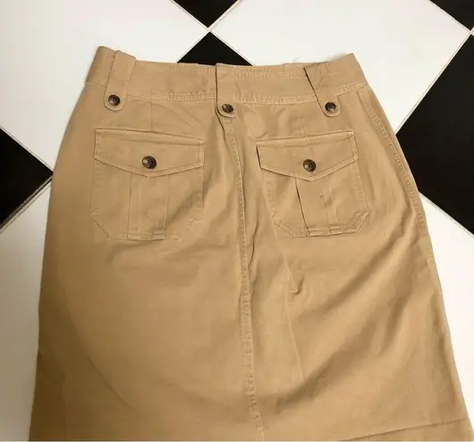 Ralph Lauren Vintage 90s Y2K Lauren  Masaai Cargo Utility Skirt Safari Khaki sz 6