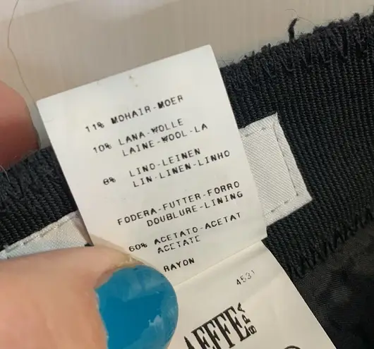 Moschino Black Wool Tweed Classic Straight MIDI Skirt W-384 Size 8