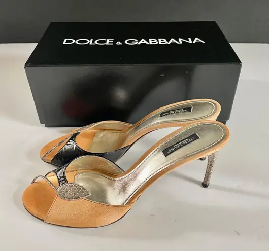 Dolce & Gabbana Slide Heels Camoscio Ayers Stagnola Sz 41 (11)