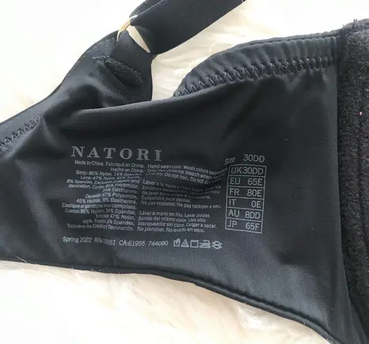 Natori Pure Luxe Seamless Underwire Bra Black Size 30DD Lightly Lined Lace New