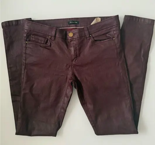 Massimo Dutti Size 6 Burgundy Skinny Jean