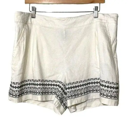 Apt. 9  Linen Blend Embroidered Casual Shorts XL