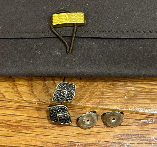 JOHN HARDY Silver Legends Naga Pave Black Sapphire Stud Earrings Size undefined