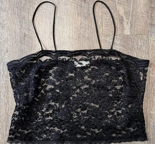 Sans Souci Vintage San Souci black lace lingerie top size L