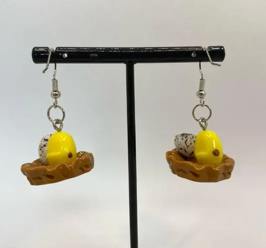 Baby chicken chick earrings baby bird earrings