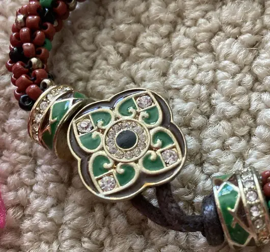 NEW Celtic Beaded Bracelet Irish Toggle Green Four Leaf Clover Symbol with Bag