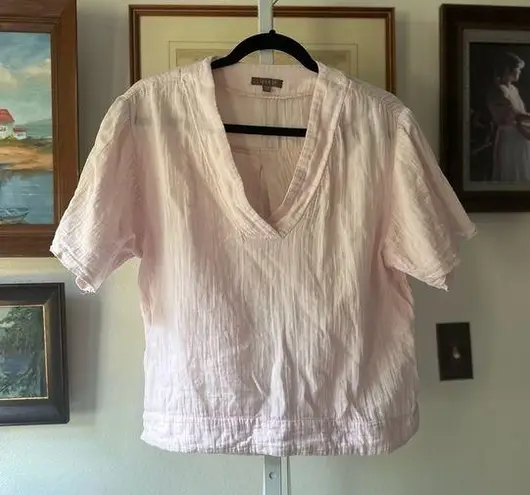 Lilla P Pink Relaxed Boxy Short Sleeve Blouse Size M