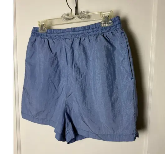 Kathy Ireland Vintage 90s Shorts Women's Medium Blue High Rise Nylon Baggy