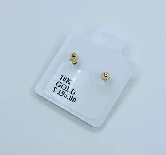 10k solid gold earrings crown studs White